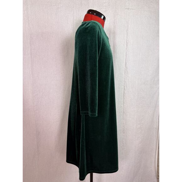 MSK Petite Dress Size Medium Petite Green Knee Length Dress Velvet E122 - Picture 5 of 11